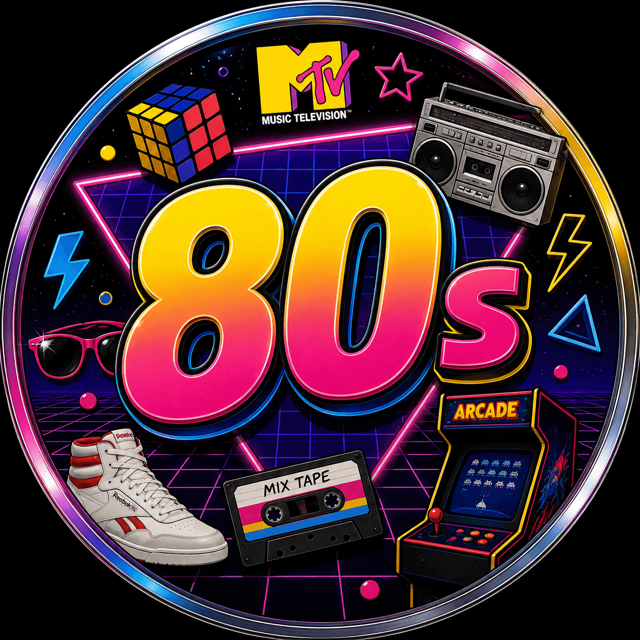 Retrato en estilo 1980s