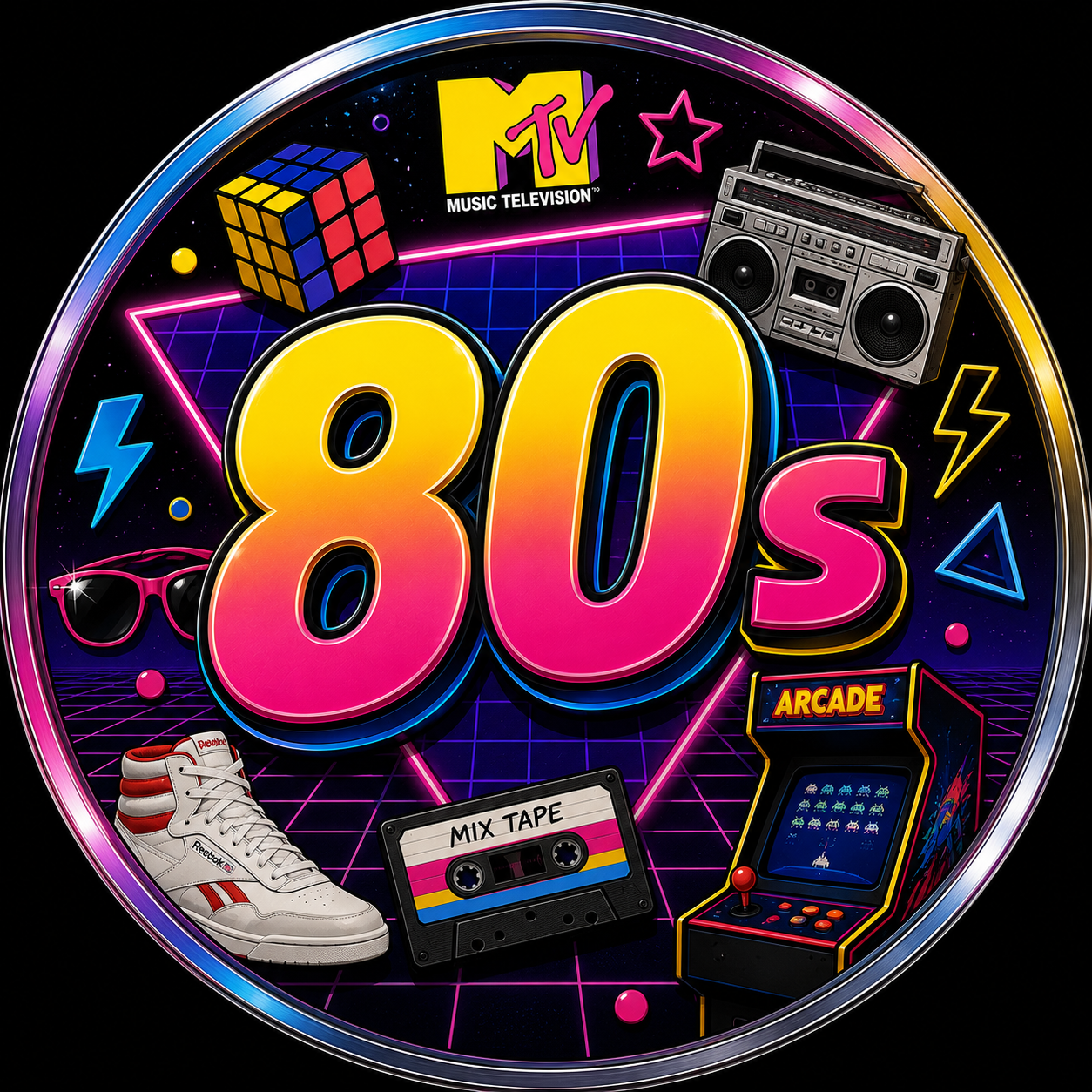 Retrato en estilo 1980s